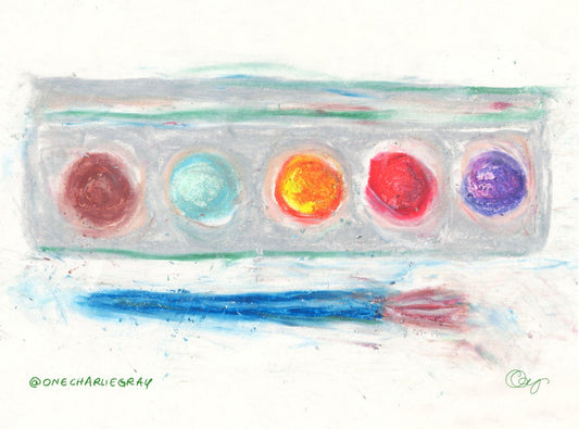 "Palette," PRINT of Original Oil Pastel Painting