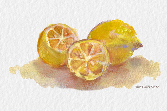 “Last Day Lemons," PRINT of Original Watercolor Painting