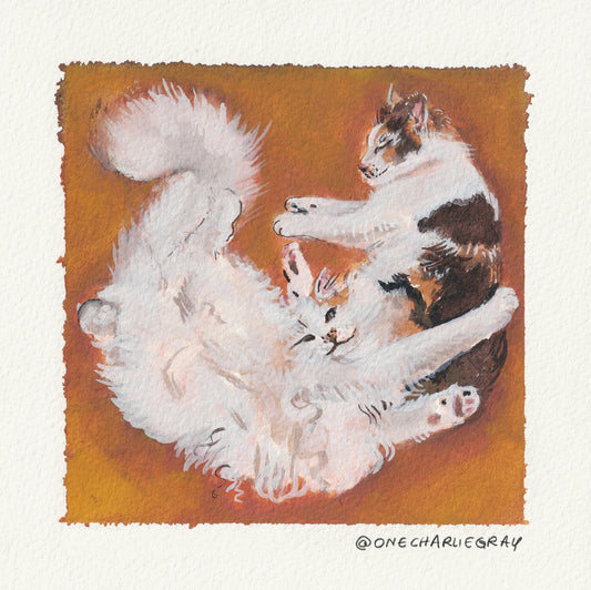 Pickles & Krusty, Kitty Pals - Archival Print of Original Watercolor Artwork