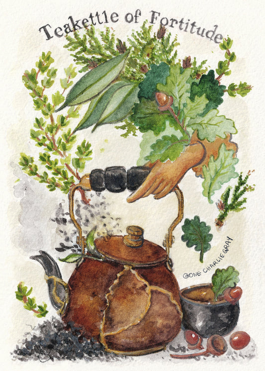 "Spell: Teakettle of Fortitude," PRINT of Original Watercolor Painting
